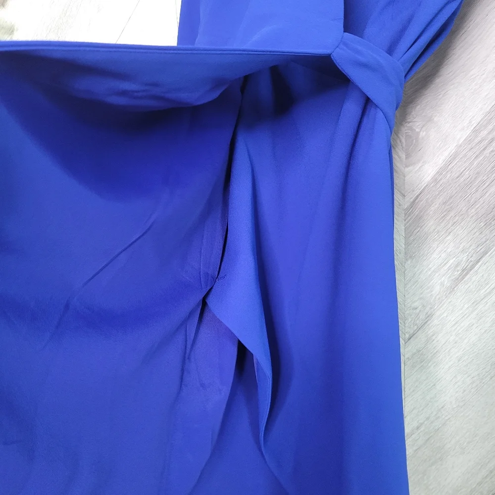 J Crew 365 Crepe Wrap Dress In Royal Blue 6 - Picture 10 of 14